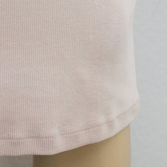 Zara High Neck Sleeveless Midi Dress Stretch Ribbed Knit Bodycon Blush Nude M - Picture 10 of 10